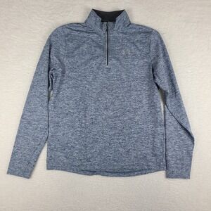 Under Armour Sweater Mens‎ Large Blue Heathered Fitted Heatgear Tech Running Run
